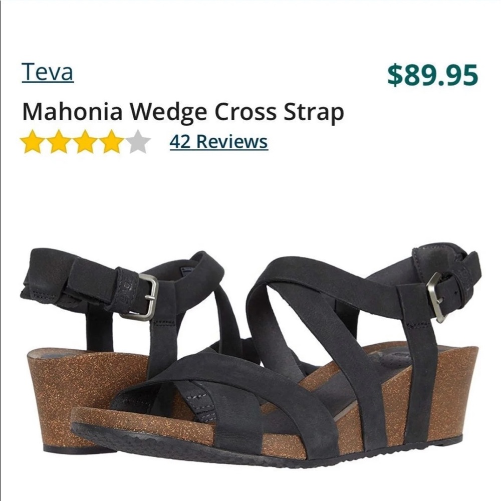 Teva Mahonia Wedge Cross Strap Sandals NWOT